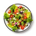 Fresh Vegan Salad on Plate Isolated on White Background. Generative ai Royalty Free Stock Photo