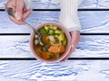 Fresh vegetabel soup Royalty Free Stock Photo