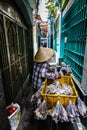 Fresh vegetable bike shop, Saigon, South of Vietnam Royalty Free Stock Photo