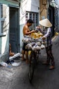 Fresh vegetable biking shop, Saigon, South of Vietnam Royalty Free Stock Photo