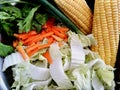 Fresh vegetable on the bowl in the kicthen Royalty Free Stock Photo