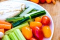 Fresh Vegetable Crudite Platter With Hummus Royalty Free Stock Photo