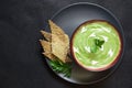 Fresh vegetable detox protein vegetarian soup puree of green peas