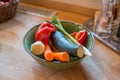 Bowl of clean and fresh vegetables