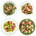 Fresh vegetable and greens salad plate isolated