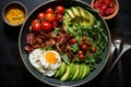 Fresh vegetable hot breakfast bowl. Generate Ai