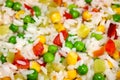 Fresh vegetable mix with rice macro. Healthy food Royalty Free Stock Photo