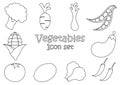 Fresh vegetable outline illustration set Royalty Free Stock Photo