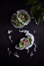 Fresh Vegetable Rice Wraps. Royalty Free Stock Photo