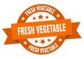fresh vegetable round ribbon isolated label. fresh vegetable sign. Royalty Free Stock Photo