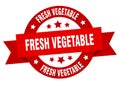 fresh vegetable round ribbon isolated label. fresh vegetable sign. Royalty Free Stock Photo