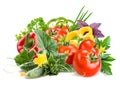 Fresh vegetables on white. With clipping path Royalty Free Stock Photo