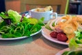 Fresh Vegetable Salad prepared on a Dinner Table Royalty Free Stock Photo