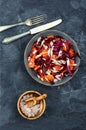 Salad with orange and red organic radicchio Royalty Free Stock Photo