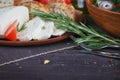 Fresh vegetable salad with tomatoes, cucumbers and onions. Royalty Free Stock Photo