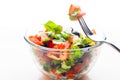 Fresh vegetable salad in transparent bowl Royalty Free Stock Photo