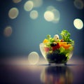 Fresh vegetable salad in transparent bowl, perfect for vegetarian ,generative AI Royalty Free Stock Photo