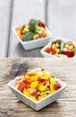 Fresh vegetable salad in white bowl Royalty Free Stock Photo