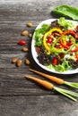 Fresh vegetable salad on wood table background Royalty Free Stock Photo