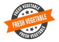 fresh vegetable sign. fresh vegetable round ribbon sticker. fresh vegetable Royalty Free Stock Photo