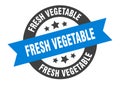 fresh vegetable sign. fresh vegetable round ribbon sticker. fresh vegetable Royalty Free Stock Photo