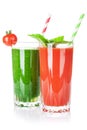 Fresh vegetable smoothie. Tomato and cucumber Royalty Free Stock Photo