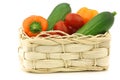 Fresh vegetable snacks in a woven basket