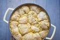 Fresh vegetable soup with chicken dumplings. Royalty Free Stock Photo