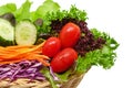 Fresh vegetable in the wicker basket Royalty Free Stock Photo