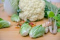 Fresh vegetable on wood table Royalty Free Stock Photo
