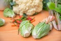 Fresh vegetable on wood table Royalty Free Stock Photo