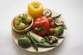 Fresh vegetables and baked potato