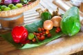 Fresh vegetables on the bamboo leaf