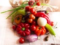 Fresh vegetables in a basket, Royalty Free Stock Photo