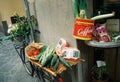 Fresh vegetables on a bike Royalty Free Stock Photo