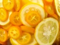 Fresh Fruits - Bitter Orange Kumquat in Alcohol - Background Royalty Free Stock Photo