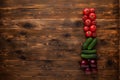 Fresh vegetables on a brown wooden background