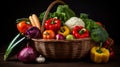 Fresh Vegetables on a Brown Woven Basket