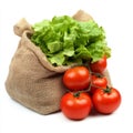 Fresh Produce in Burlap Royalty Free Stock Photo