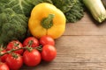 Fresh vegetables cherries tomatos yellow paprika; Royalty Free Stock Photo