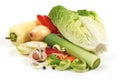 Fresh vegetables, close-up, isolated on white background Royalty Free Stock Photo