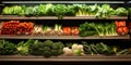 Fresh vegetables on the counter in the supermarket Royalty Free Stock Photo