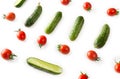 Fresh vegetables - cucumbers and tomatoes on white background. P Royalty Free Stock Photo