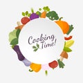 Fresh vegetables. Diet and organic food concept. Flat design style. Royalty Free Stock Photo