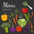 Fresh vegetables. Diet and organic food concept. Vector illustration