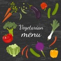 Fresh vegetables. Diet and organic food concept. Vector illustration