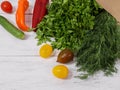 Fresh vegetables, dill and parsley. Royalty Free Stock Photo