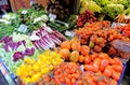 Fresh vegetables display in Mercato di Mezzo - Bologna - Italy