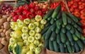 Fresh vegetables in farmer`s market Royalty Free Stock Photo