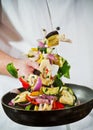 Fresh vegetables flying Royalty Free Stock Photo